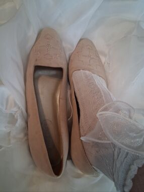Classic Beige Women's Suede Flats - Elegant Everyday Shoe Loved